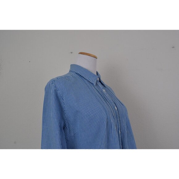 Vintage‎ Micro Plaid Long Sleeve Blouse - Picture 5 of 10